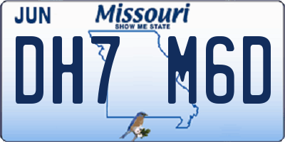 MO license plate DH7M6D