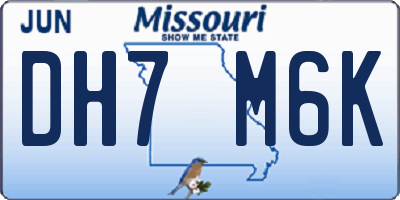 MO license plate DH7M6K