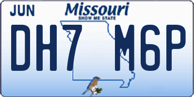 MO license plate DH7M6P