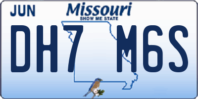 MO license plate DH7M6S