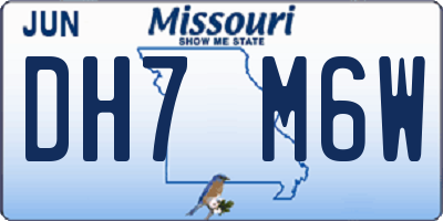 MO license plate DH7M6W
