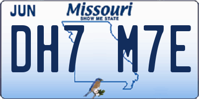 MO license plate DH7M7E
