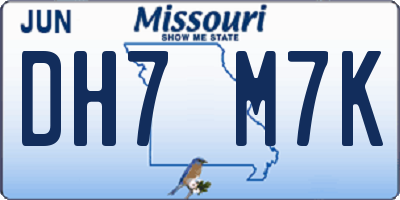 MO license plate DH7M7K