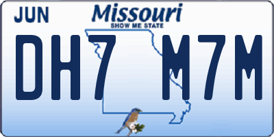 MO license plate DH7M7M