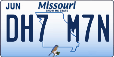 MO license plate DH7M7N