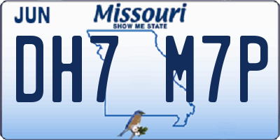 MO license plate DH7M7P