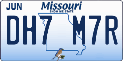 MO license plate DH7M7R