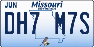 MO license plate DH7M7S