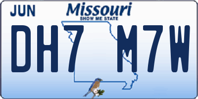 MO license plate DH7M7W