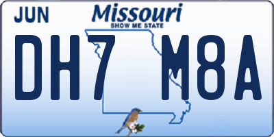 MO license plate DH7M8A