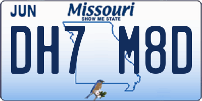 MO license plate DH7M8D