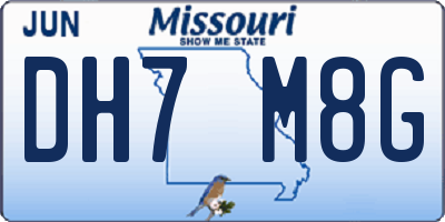 MO license plate DH7M8G