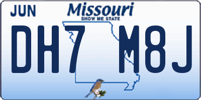 MO license plate DH7M8J