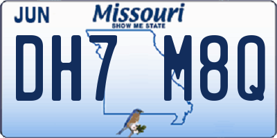 MO license plate DH7M8Q