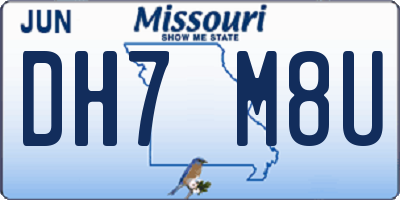 MO license plate DH7M8U