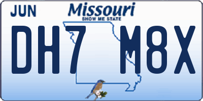MO license plate DH7M8X