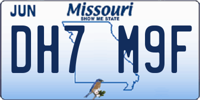 MO license plate DH7M9F