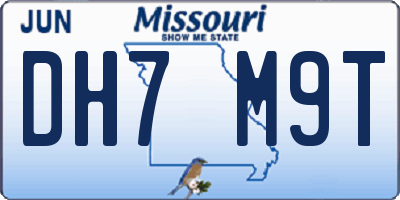 MO license plate DH7M9T