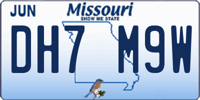 MO license plate DH7M9W
