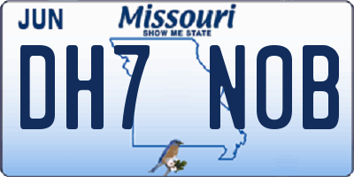 MO license plate DH7N0B