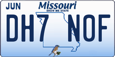 MO license plate DH7N0F
