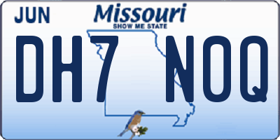 MO license plate DH7N0Q
