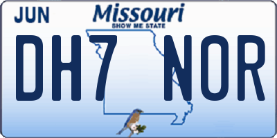 MO license plate DH7N0R