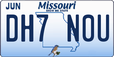 MO license plate DH7N0U