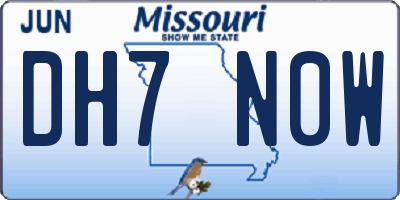 MO license plate DH7N0W