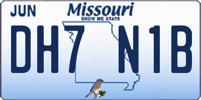 MO license plate DH7N1B