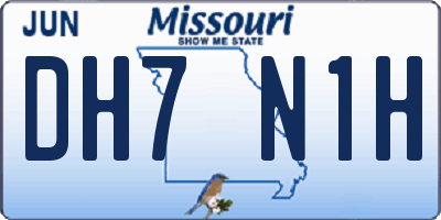 MO license plate DH7N1H