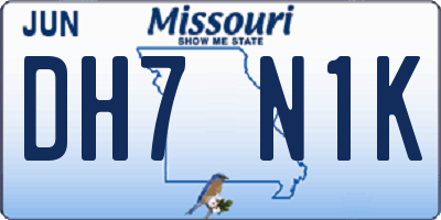 MO license plate DH7N1K