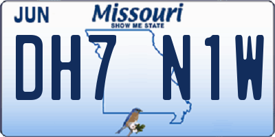 MO license plate DH7N1W