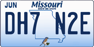MO license plate DH7N2E
