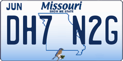 MO license plate DH7N2G