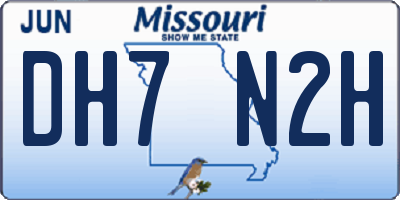 MO license plate DH7N2H