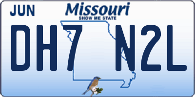 MO license plate DH7N2L
