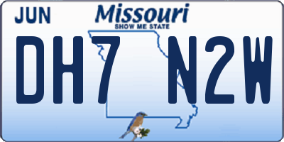MO license plate DH7N2W