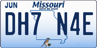 MO license plate DH7N4E