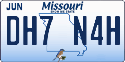 MO license plate DH7N4H