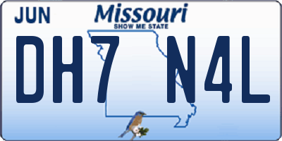MO license plate DH7N4L