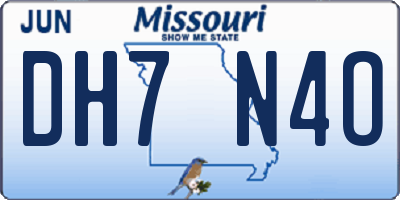 MO license plate DH7N4O