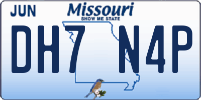MO license plate DH7N4P