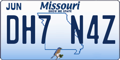MO license plate DH7N4Z