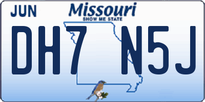 MO license plate DH7N5J