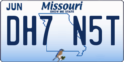 MO license plate DH7N5T