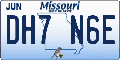 MO license plate DH7N6E