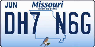 MO license plate DH7N6G