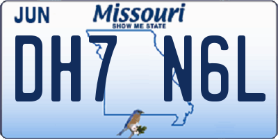 MO license plate DH7N6L