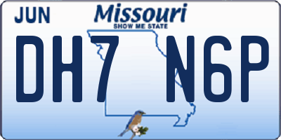 MO license plate DH7N6P